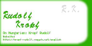 rudolf kropf business card